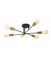 Plafonnier Armstrong Acier Noir mat 6 ampoules 20cm
