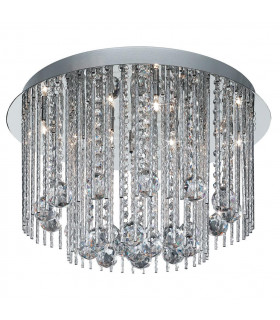 Design-Deckenleuchte Beatrix Glas, Stahl, Silberaluminium, Chrom, Clea 8-flammig 28cm