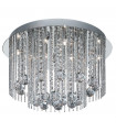 Plafonnier Design Beatrix Verre,acier,aluminium Argent,chrome,Clea 8 ampoules 28cm