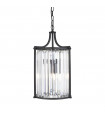 Victoria lantern pendant Glass, mild steel Matte black 2 bulbs 47cm