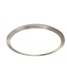 Flush plastic ceiling light Satin silver 1 bulb 3cm