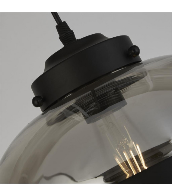 Meringue pendant Glass, mild steel Smoked Black 1 bulb 38cm