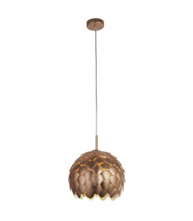 Alcachofa lámpara colgante Aluminio Cobre metalizado 1 bombilla 35,5cm