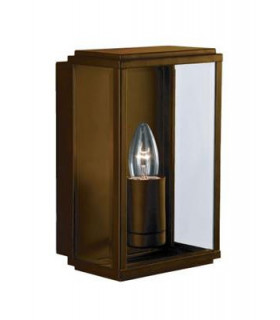 Box garden lantern Glass, plastic, stainless steel Rust brown 1 bulb 25cm