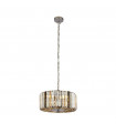 Glass Hat Pendant Light, Mild Chrome Steel, Amber, Transparent, Smoked 3 bulbs 21cm