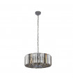 Suspension Chapeau Verre,acier doux Chrome,ambré,Transparent,fumé 4 ampoules 21cm
