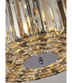 Suspension Chapeau Verre,acier doux Chrome,ambré,Transparent,fumé 5 ampoules 21cm