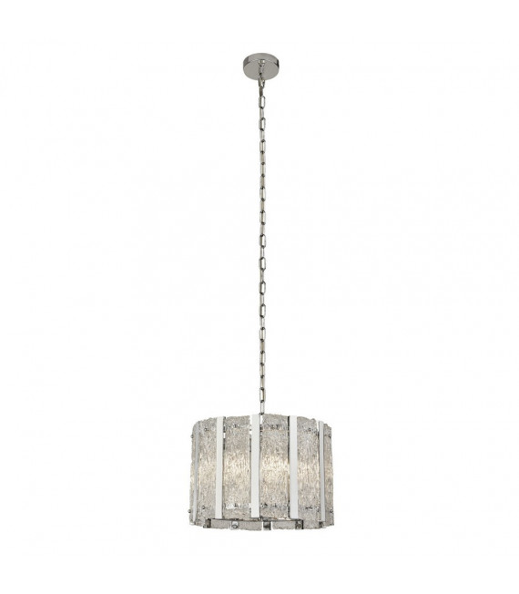 Alexandra Pendelleuchte Baustahl Satinsilber 5 flammig 29cm