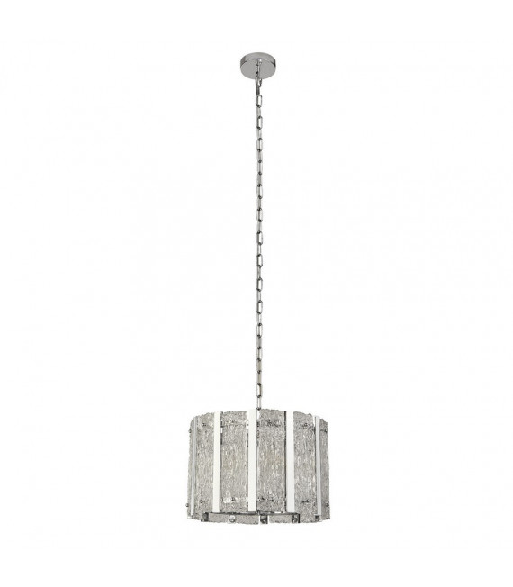 Suspension Alexandra Acier doux Argent satiné 5 ampoules 29cm