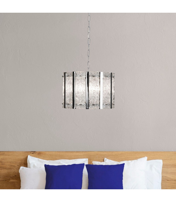 Ciondolo Alexandra Acciaio dolce Argento satinato 5 lampadine 29cm