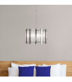 Suspension Alexandra Acier doux Argent satiné 5 ampoules 29cm