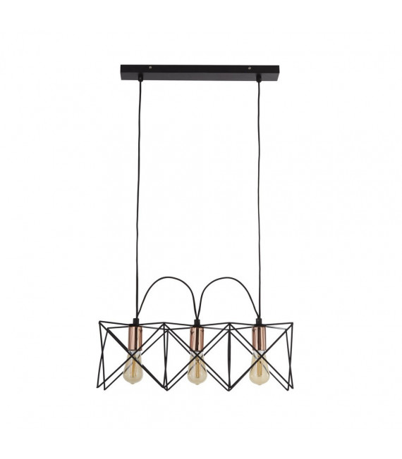 Sospensione Anthea Acciaio dolce Nero opaco 3 lampadine 21cm