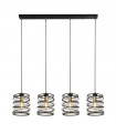 Spring pendant Mild steel Black gold 4 bulbs 22cm