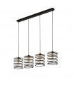 Spring pendant Mild steel Black gold 4 bulbs 22cm