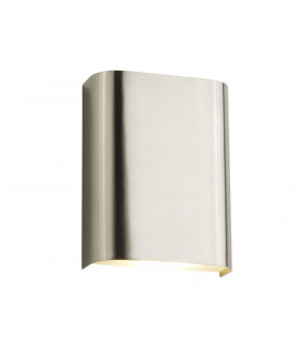 Led Wall 2-light aluminum satin silver wall light