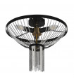Design ceiling light Acrylic baguette, black mild steel, brass, transparent 3 bulbs 27cm