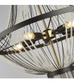 Baguette Pendant Acrylic, Mild Steel Black, Brass, Clear 5 bulbs 102cm