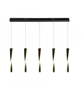 Paddle Sospensione in alluminio nero opaco 5 lampadine 39cm