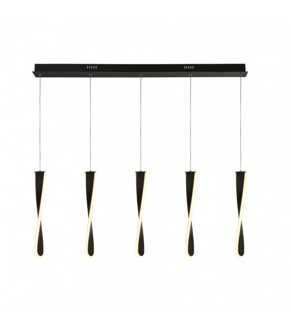 Paddle Aluminum pendant matt black 5 bulbs 39cm