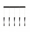 Suspension Paddle Aluminium Noir mat 5 ampoules 39cm