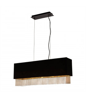 Suspension Fringe Acier Noir mat 4 ampoules 32cm
