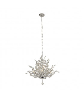 Bouquet pendant light Glass, mild steel Chrome, Clear 7 bulbs 58cm