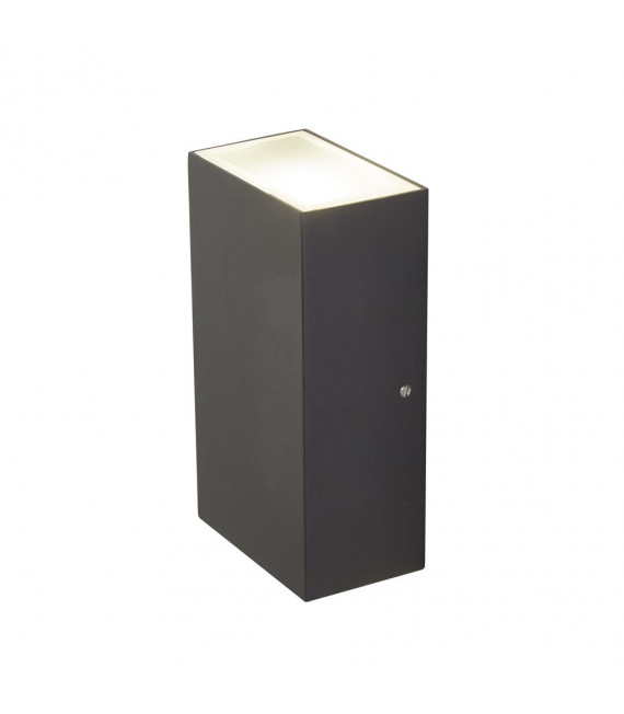 Gartenwandleuchte Stirlingglas, Kunststoff, Metall Aluminiumguss weiß, dunkelgrau, Gel 2 flammig 16,2cm