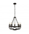 Suspension Cartwheel Acier doux Noir mat 5 ampoules 52cm