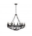 Suspension Cartwheel Acier doux Noir mat 8 ampoules 72cm