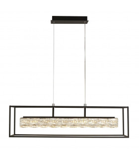 Pendant Elevator Glass, Stainless Steel, Mild Steel Chrome, Matte Black, Clear 26 Cm