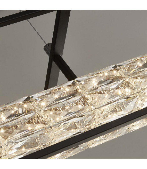 Pendant Elevator Glass, Stainless Steel, Mild Steel Chrome, Matte Black, Clear 26 Cm