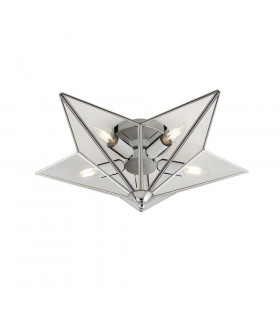 Deckenleuchte Star Baustahl Chrom 5 flammig 18cm
