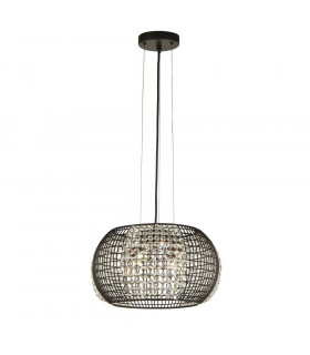 Cage Pendelleuchte Baustahl Mattschwarz 4 flammig 22cm