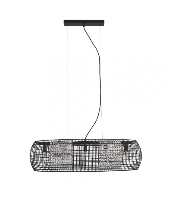 Lámpara colgante Cage Acero dulce Negro mate 5 bombillas 22cm
