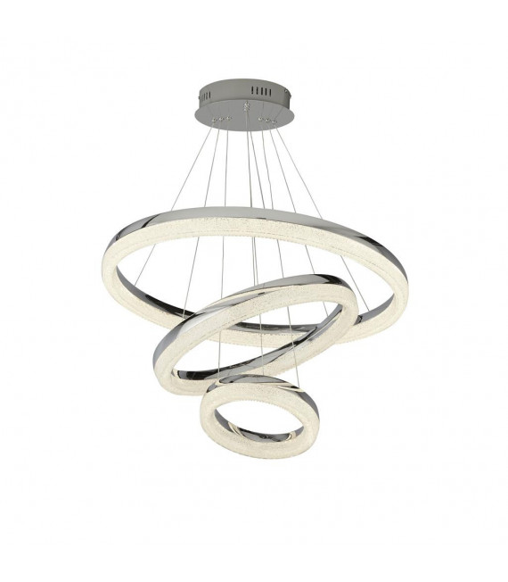 Circle 3-Bulb Integrated LED Ceiling Light Acrylic, Mild Steel, Chrome, Grey, Clear