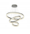 Circle 3-Bulb Integrated LED Ceiling Light Acrylic, Mild Steel, Chrome, Grey, Clear