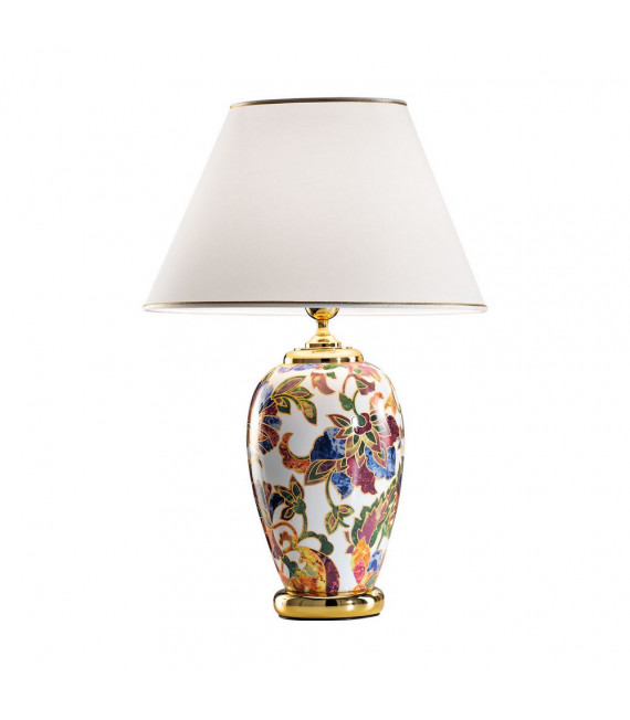 Lampe de table Damasco 24 carats plaqué d'or Or poli 1 ampoule 60cm