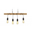Suspension Woody Bois,acier doux Bois de frêne 4 ampoules 150cm