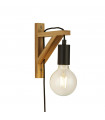 Applique murale Woody 1 ampoule Bois,acier doux Noir,bois naturel