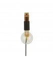 Woody 1-Light Wall Sconce Wood, Mild Steel Black, Natural Wood
