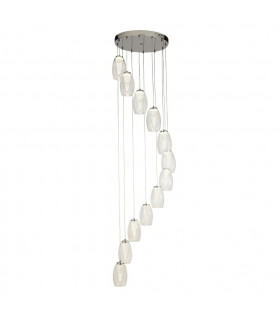 12-bulb Cyclone Pendant Glass, Acrylic, Mild Steel, Chrome, Clear