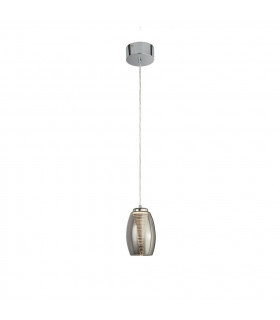 Cyclone sospensione Vetro, acrilico, acciaio dolce Cromo, Trasparente, Fumè, gel 19,5 Cm