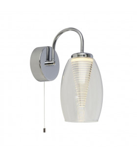Aplique LED integrado Cyclone Vidrio, acrílico, acero dulce Cromo, transparente, gel