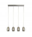 Cyclone pendant lamp 4 bulbs Glass, acrylic, mild steel Chrome, smoked