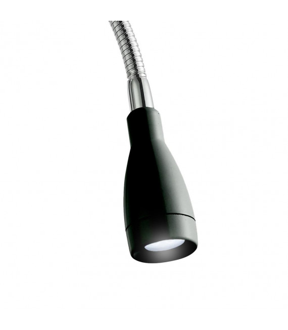 Lampada da parete con luce da lettura Flexi Acciaio dolce Nero opaco 6 lampadine 28,5 cm