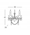 Applique murale Amaro Chrome 2 ampoules 41cm