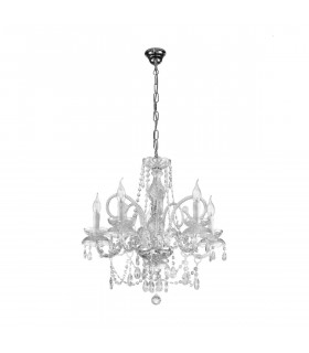 Lampadario senza paralumi Amaro 5 lampadine Cromo