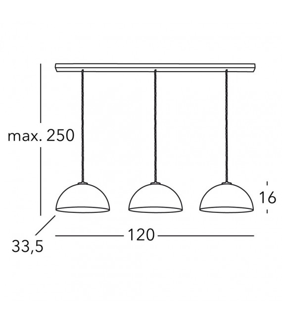 Ciondolo Cult bianco 3 lampadine 250cm