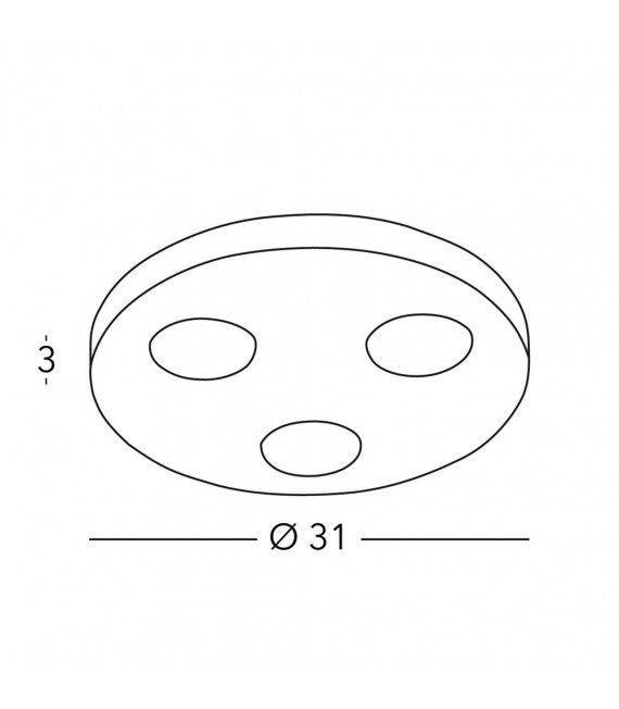 Spot Downlight Click Argento 3 lampadine 3cm