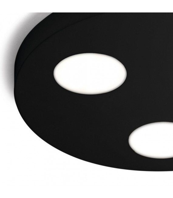 Spot Downlight Click Schwarz 3 Birnen 3cm